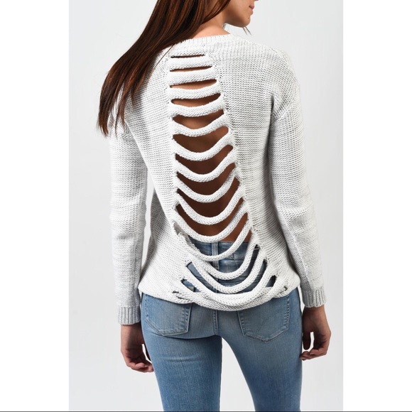 One Grey Day Sweaters - One Grey Day LA Blaine Sweater Cut Out Back Medium